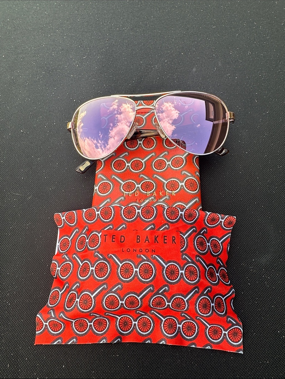 Ted Baker Aviator Sunglasses - Rose Gold with Pink Mirror Lenses